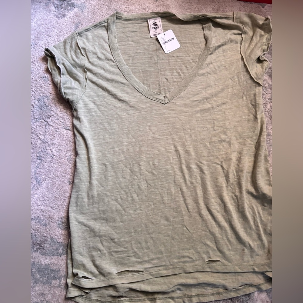 We The Free Sage V-Neck Tee